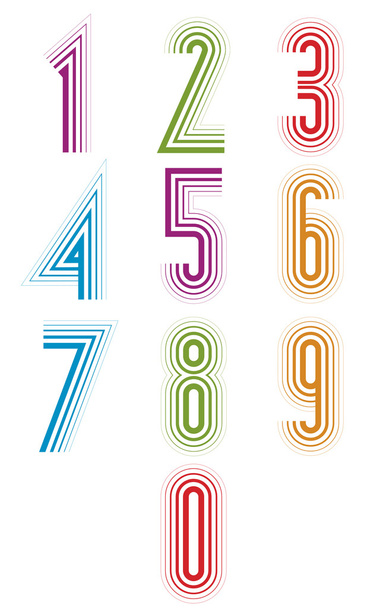 Echo lined numbers vector set. - Vector, Image