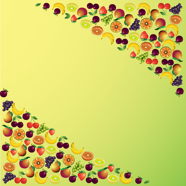Fruits abstract composition, different fruits icon set, vector i - Vector, Image