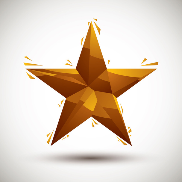 Golden star geometric icon made in 3d modern style, best for use - Wektor, obraz