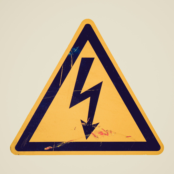 αναδρομικό βλέμμα κίνδυνος ηλεκτροπληξίας θανάτου - Φωτογραφία, εικόνα
