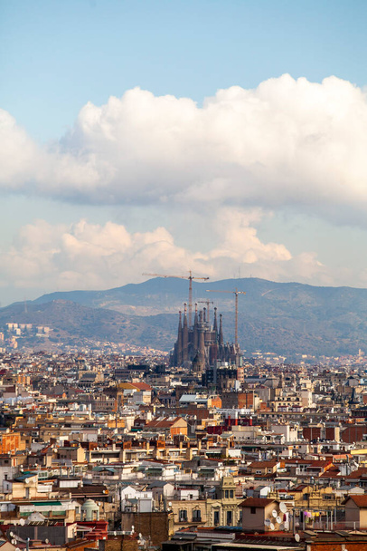 cityscape της εκκλησίας της ιερής οικογένειας, Sagrada familia, ναός, Βαρκελώνη - Φωτογραφία, εικόνα