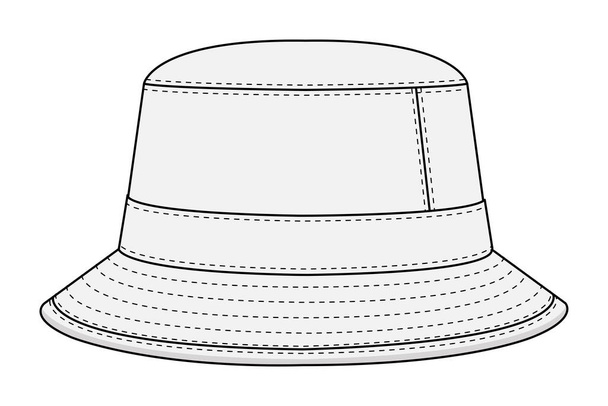 Bucket chapéu modelo vetor ilustração  - Vetor, Imagem