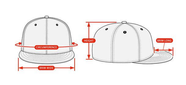 Clothing size chart vector illustration ( Baseball cap ) - Vector, Image