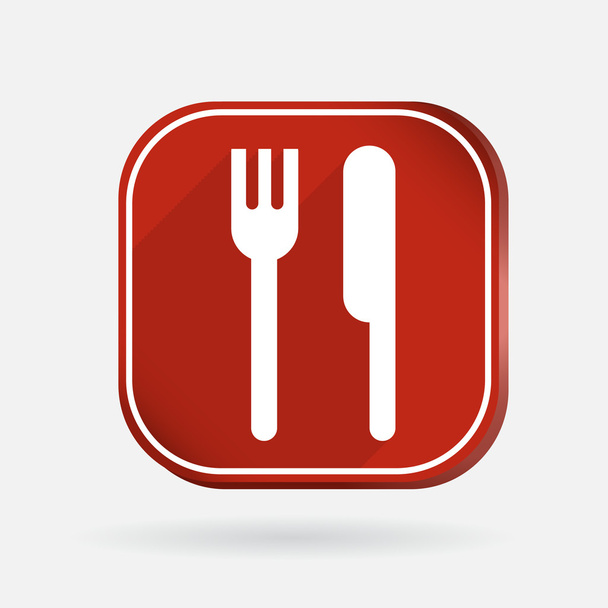 Fork and knife icon - Vector, imagen