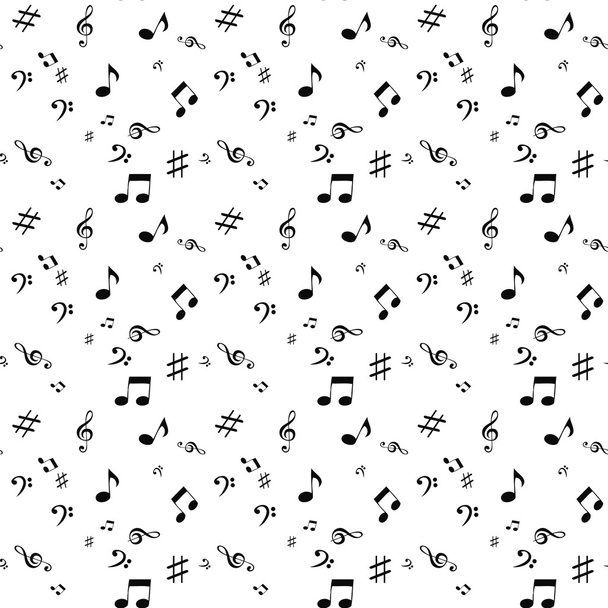 abstracte muziek naadloze patroon achtergrond vector illustratie f - Vector, afbeelding