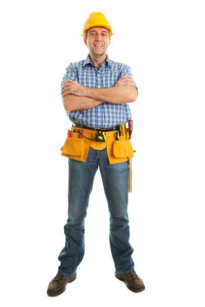 Worker wearing hard hat - Φωτογραφία, εικόνα