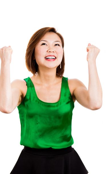 Mujer asiática está celebrando el éxito
 - Foto, Imagen