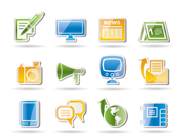 Communication channels and Social Media icons - Vector, Image