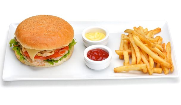 Fast-food hamburger menu - Foto, afbeelding