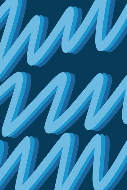 Fondo simple con patrón de línea en zigzag de gradiente azul - Vector, Imagen