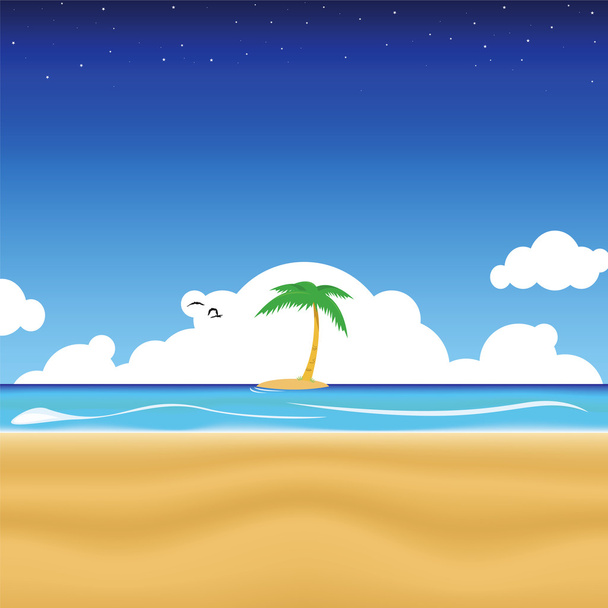 тропічний пляж
 - Вектор, зображення