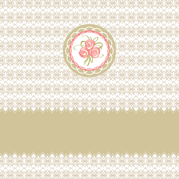 Cute greeting vector card with roses element design for easter o - Vetor, Imagem