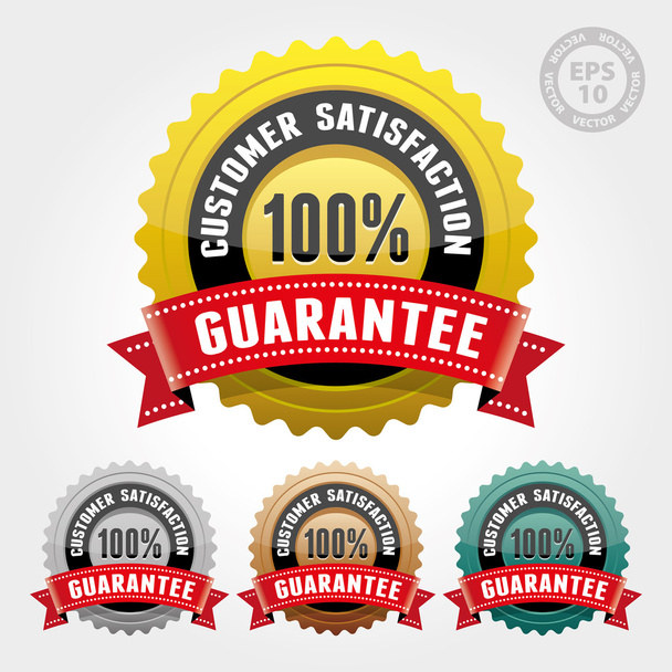 Customer Satisfaction Guarantee Badge and Sign with Glossy - Vector - Vector, Image