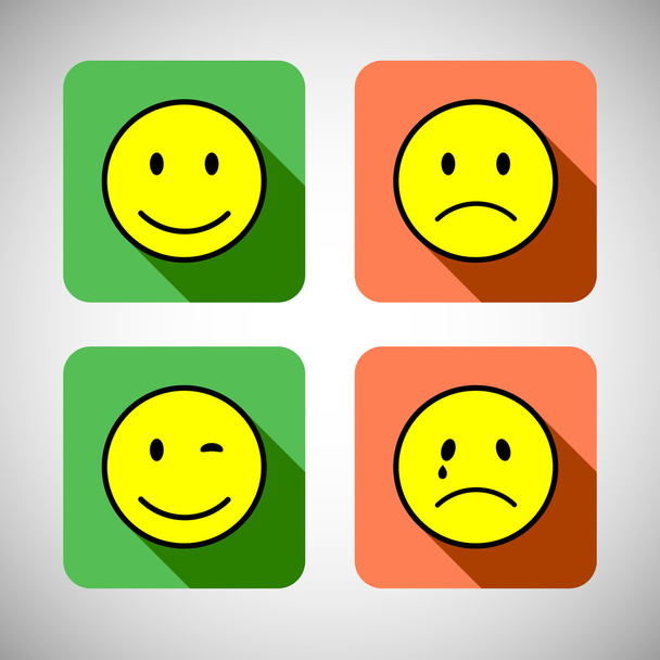 csoportja, alapvető érzelmek lapos ikonra design. - Vektor, kép