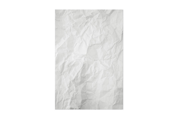 Empty blank crumpled paper mock up isolated on a white background. 3d rendering. - Photo, Image