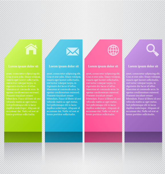 Modern infographics colorful design template with shadow - Vector, Image