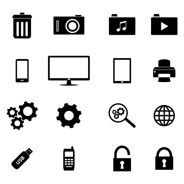 Set of flat icons - business and technology - Вектор, зображення