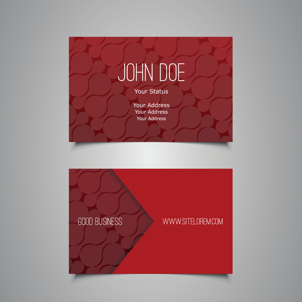 Business Card with Abstract Red Pattern - Vecteur, image