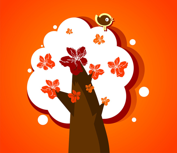Blooming tree - Vector, Image