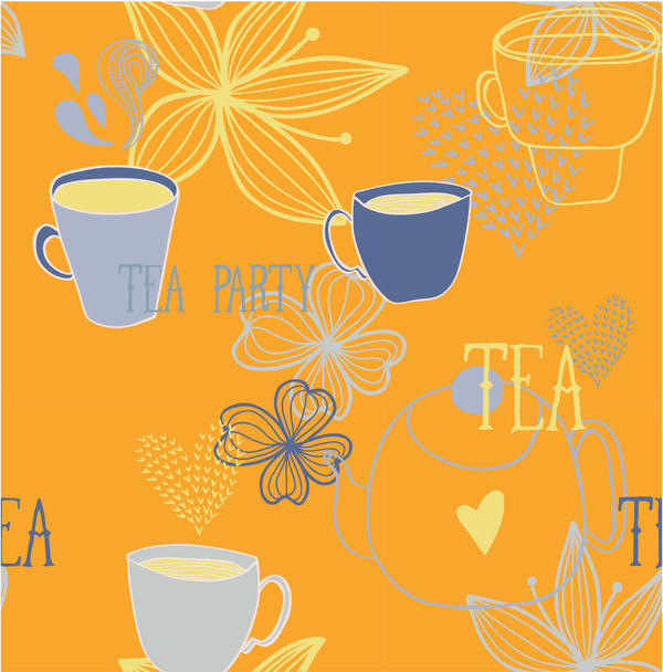 Beautiful tea party background - Vector, Image