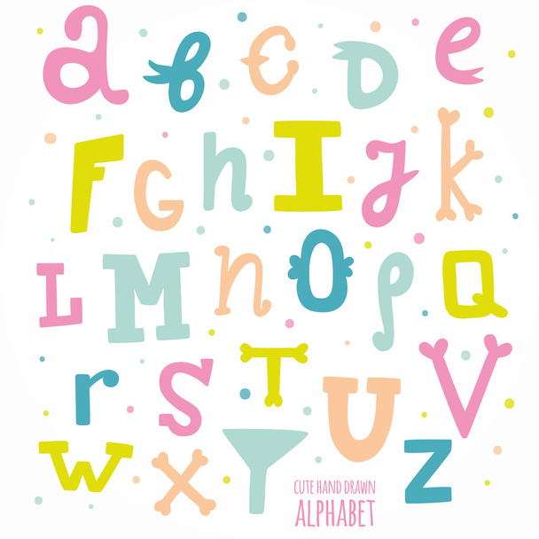 Multicolor hand drawn alphabet - ベクター画像