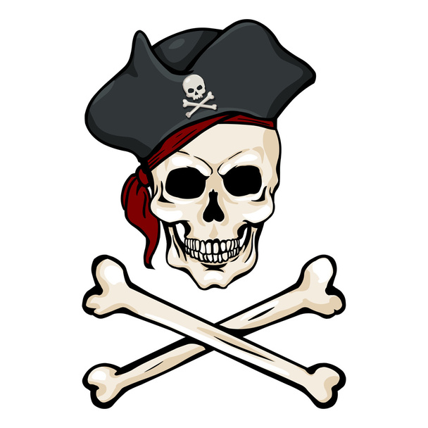 pirat czaszki w tricorn - Wektor, obraz