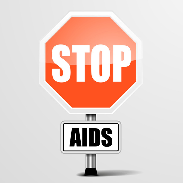 RoadSign Stop AIDS - Διάνυσμα, εικόνα
