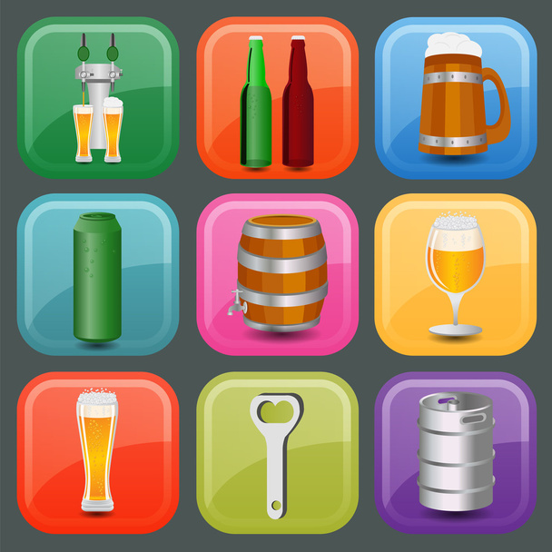 Definir ícones equipamentos de cerveja, para criar seus próprios infográficos
.  - Vetor, Imagem