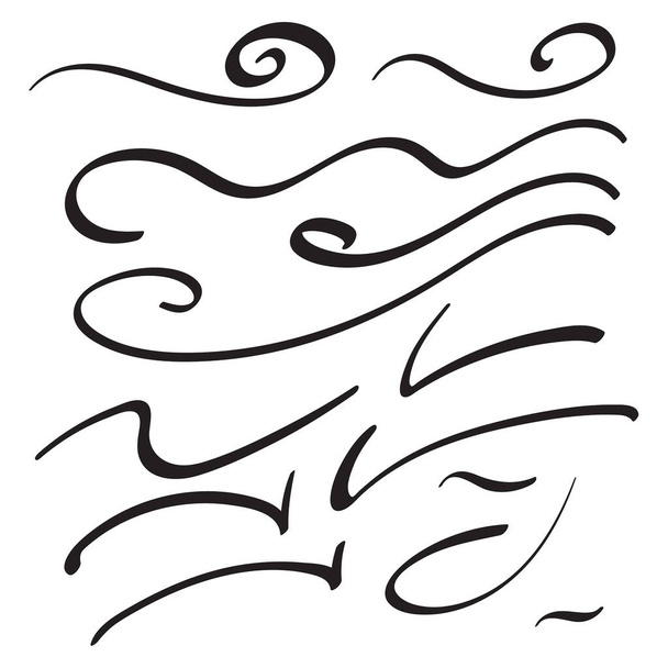 Vector set of hand drawn underline - Вектор,изображение