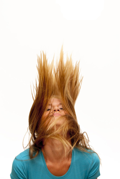 Beautiful  Blonde Woman Shaking Her Hair  - Фото, изображение