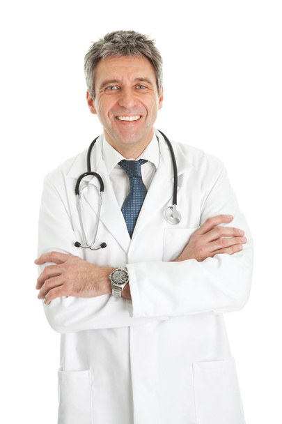 Smiling medical doctor man with stethoscope - Photo, image