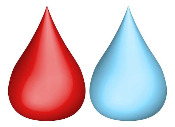 3d water drip and blood - Vector, afbeelding