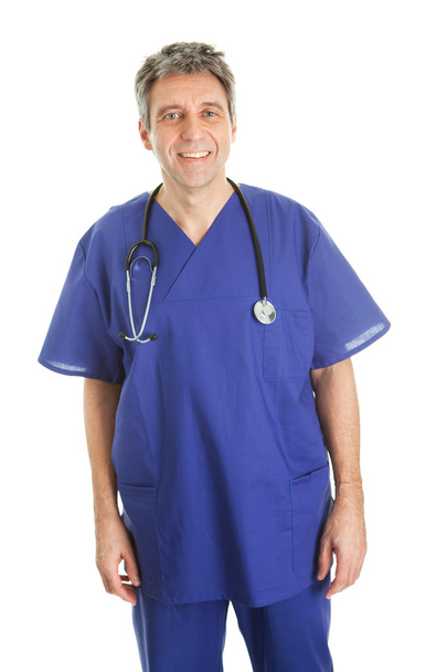 Self-assured doctor with stethoscope - Foto, afbeelding