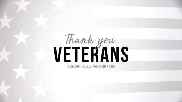 退役軍人の日。退役軍人の皆様、ありがとうございました。全ての奉仕者を称えます。アメリカ国旗の要素｜4K - 映像、動画