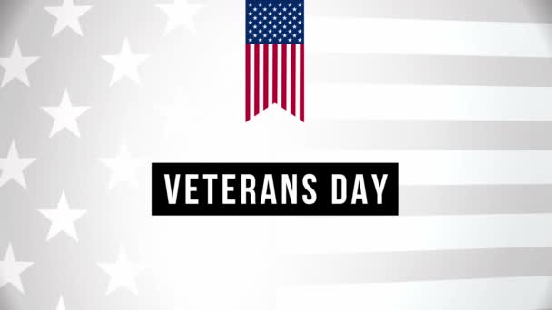 退役軍人の日。退役軍人の皆様、ありがとうございました。全ての奉仕者を称えます。アメリカ国旗の要素｜4K - 映像、動画