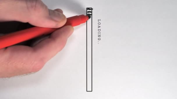 Une barre de chargement avec les lignes noires sur une idée de concept animé - Séquence, vidéo