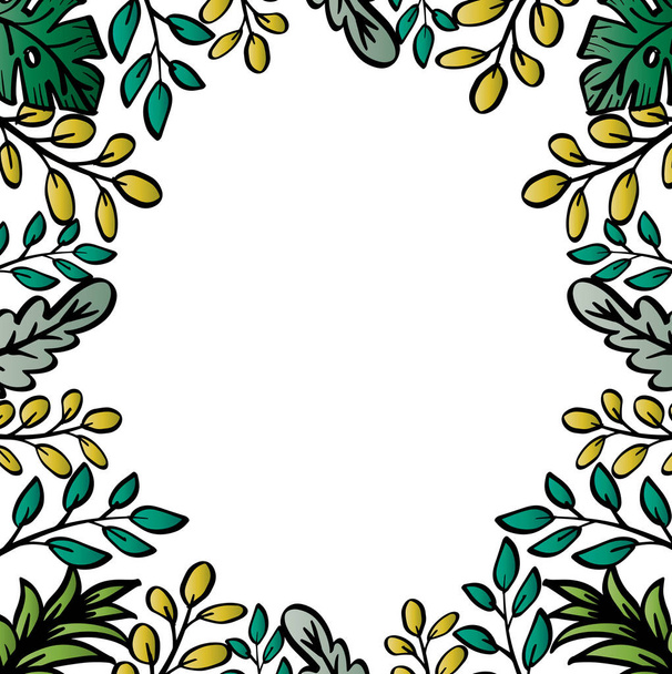 Floral frame hand drawing. - Διάνυσμα, εικόνα