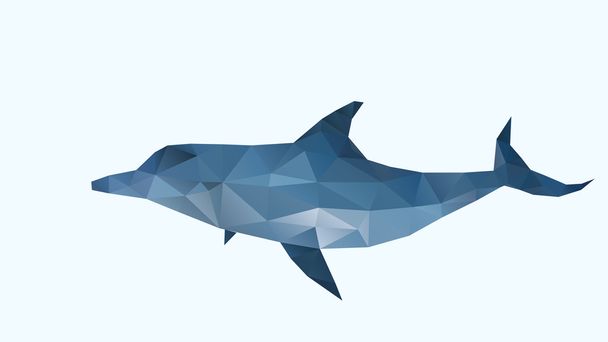 Многоугольная абстрактная иллюстрация дельфина
 - Вектор,изображение