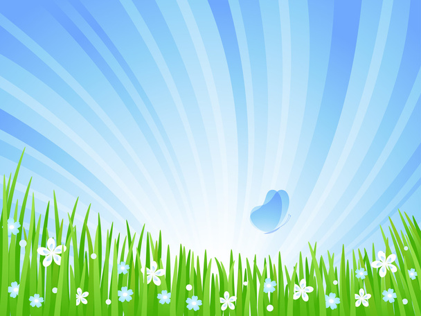 Spring Meadow. Vector illustration. - Vecteur, image