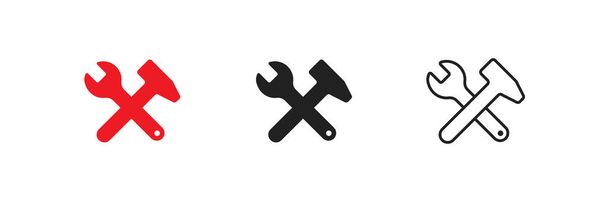 Reparatur-Schraubenschlüssel, einfaches Icon-Set. Service-Symbol-Konzept im vektorflachen Stil. - Vektor, Bild