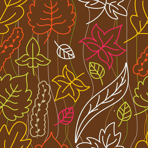 秋の葉のシームレスなパターン。ベクトル イラスト - ベクター画像