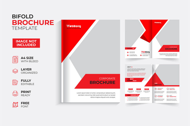Modern &Creative Bifold Trifold Brochure template 8pages, 16pages, 32pages square Bifold Trifold Brochure Design - Vector, Image