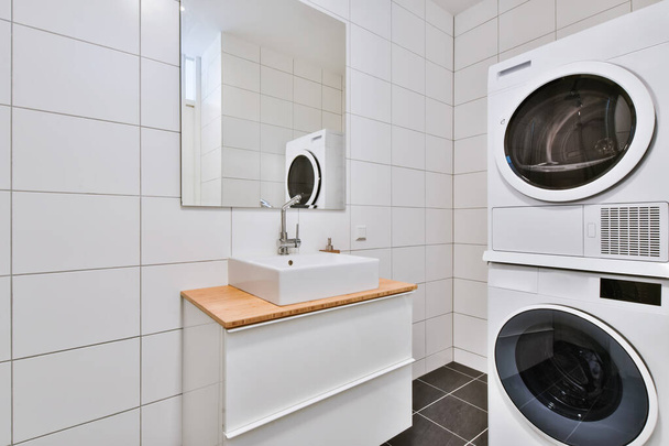 Laundry interior design - Fotoğraf, Görsel