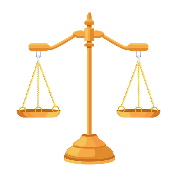 χρυσή ισορροπία δικαιοσύνης - Διάνυσμα, εικόνα