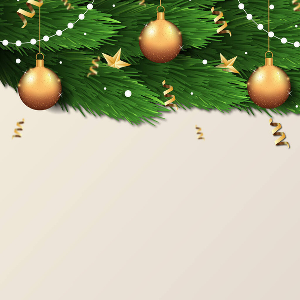 Christmas tree on white background, web template for festive promotional items - illustration - Foto, Imagem