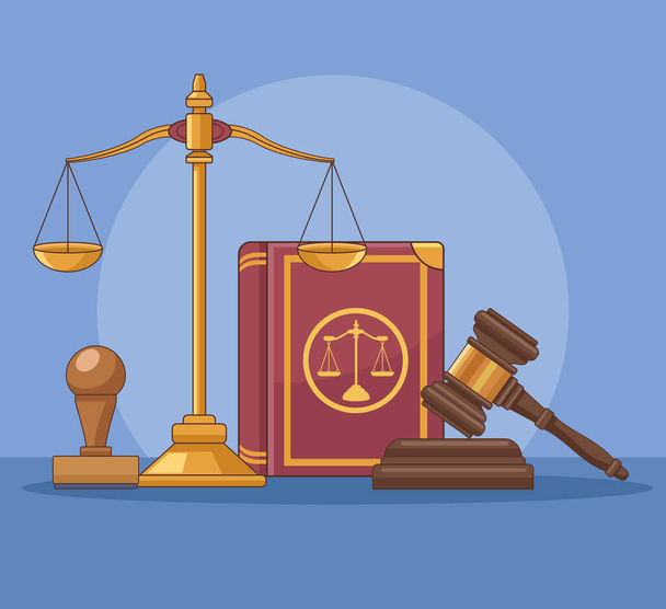 Правовая книга и баланс - Вектор,изображение