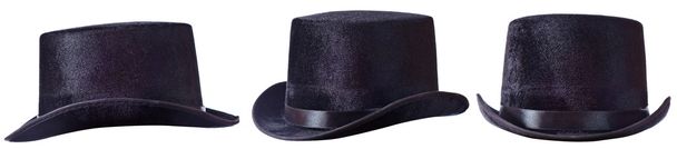  Sombrero de copa negro sobre blanco
 - Foto, Imagen