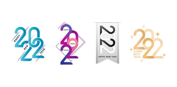 illustration of 2022 typeface, 2022 Typography concept with font number variation, applicable for calendar, greeting cards, banner, flyer, screen printing, poster with minimalist template. - Vector, Image