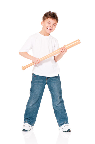 Boy with baseball bat - 写真・画像