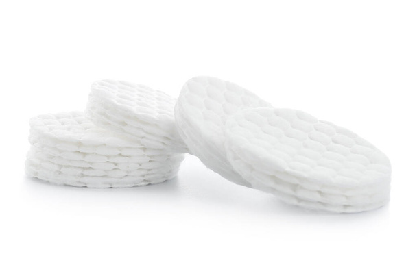 New cotton pads on white background - Photo, Image